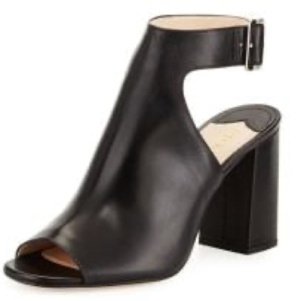PRADA Black Slingback Open Toe Ankle Strap Block Heels Size: EU 41